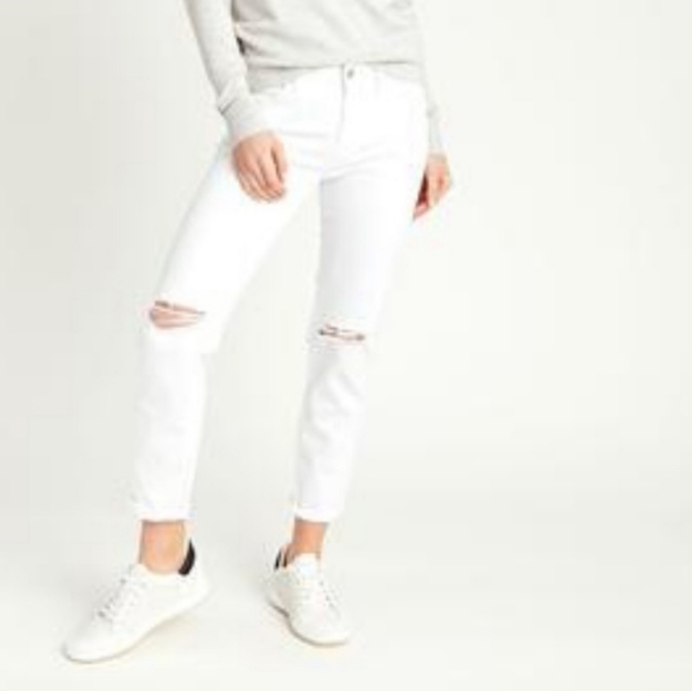 TREASURE & BOND WHITE DISTRESSED DENIM